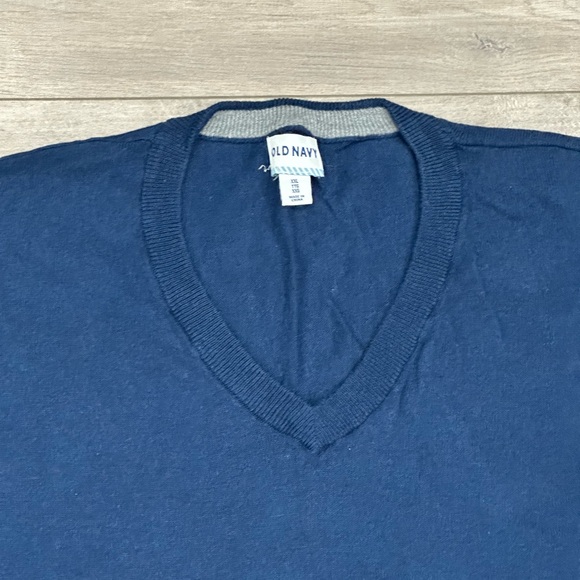 Men's Old Navy XXL 2XL V-Neck Sweater Navy Blue Soft Long Sleeve Cotton - Picture 5 of 8
